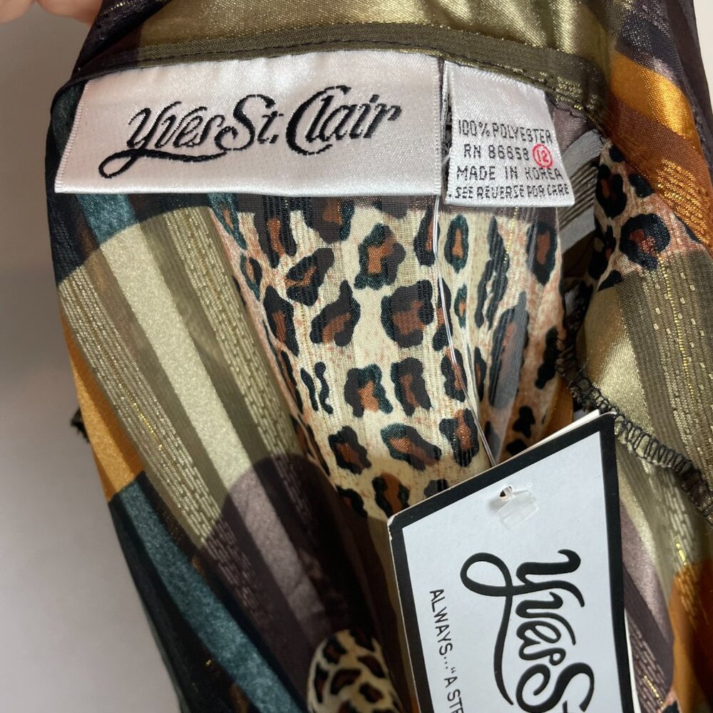 Vintage NWT Nordstrom Deadstock Top Animal Print Women Semi-Sheer Leopard Blouse - Picture 5 of 12